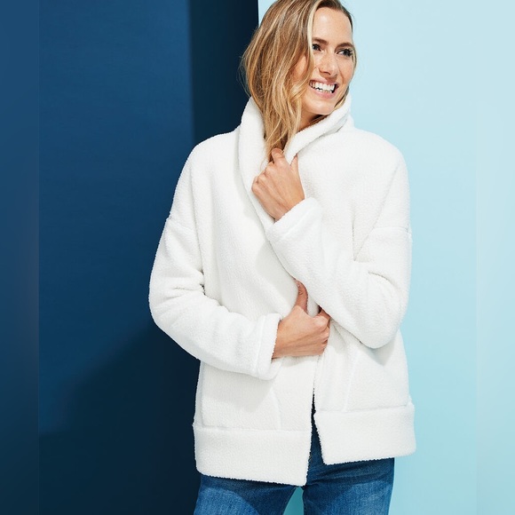 Vineyard Vines Sherpa Marshmallow Open Front Cardigan S - Picture 3 of 12